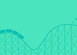 marketing roller coaster illustration representing workflow fluctuations.